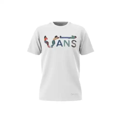 Vans T Shirts Unisex Beige Gray Crew Neck Moderate