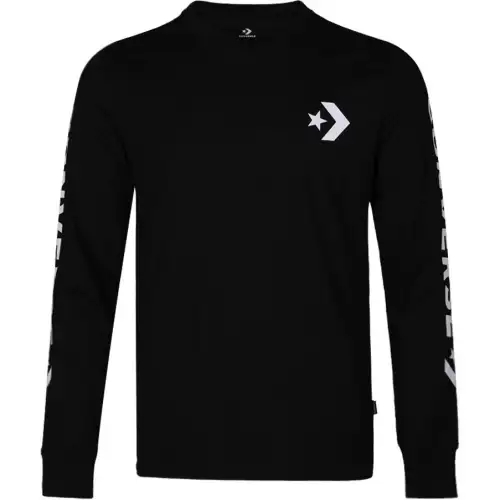 Converse T Shirts Men's Black Crew Neck Moderate