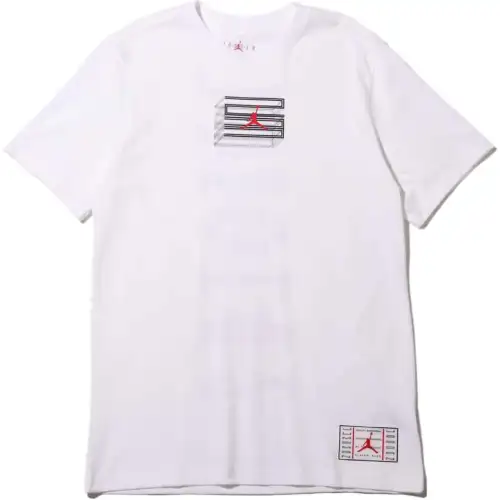 Jordan Apparel T Shirts Men's White Crew Neck Moderate Straight Fit