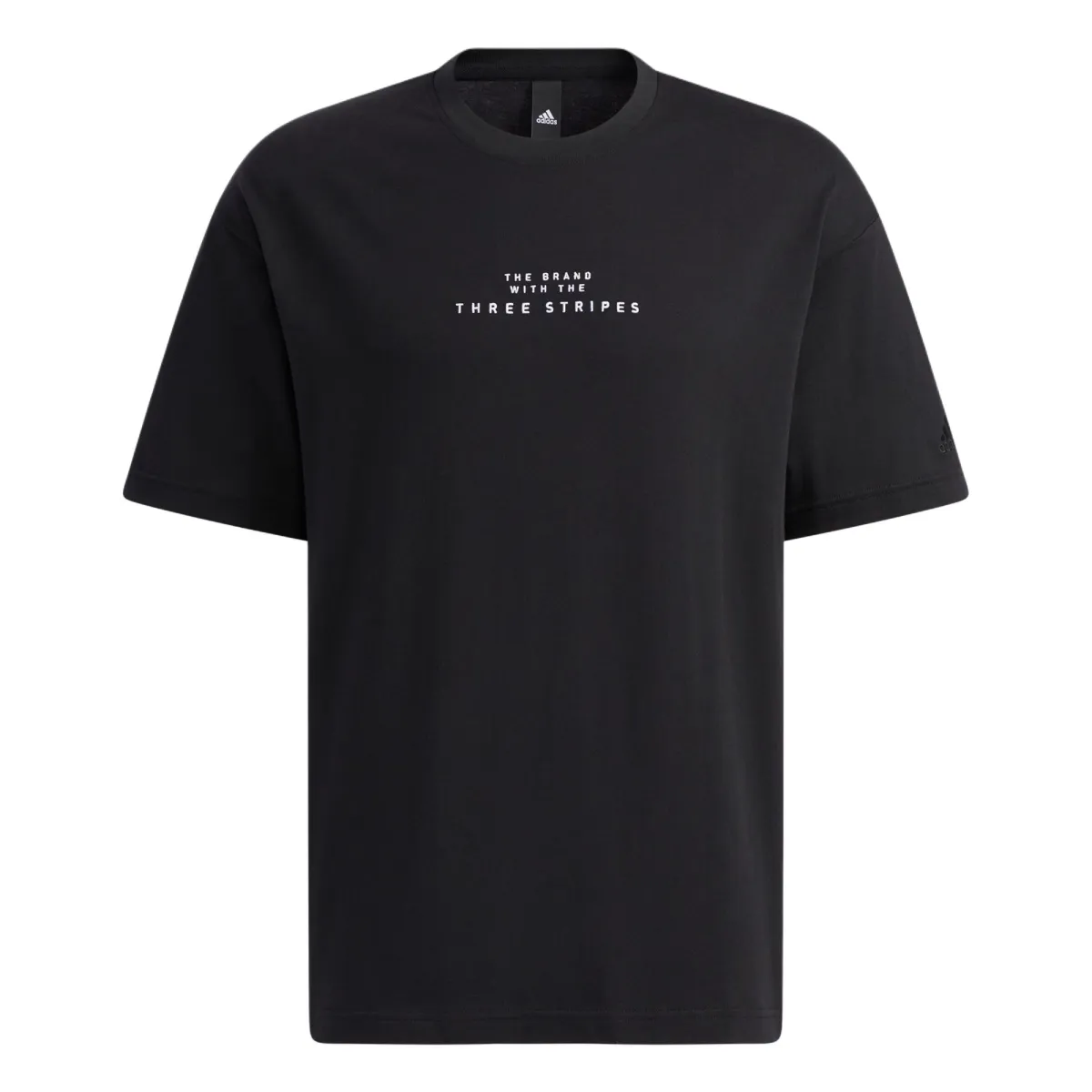 Adidas T-Shirts Men's Black Crew Neck Moderate Straight Fit