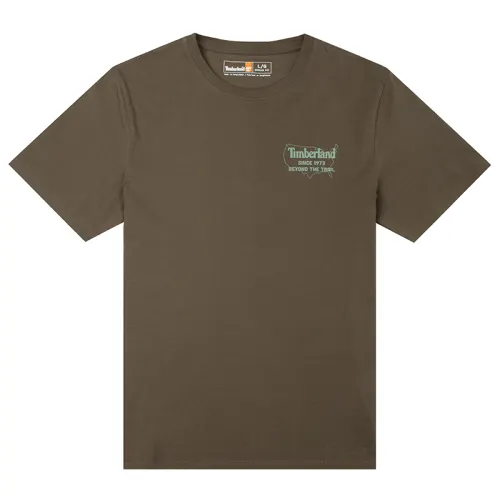 Timberland T Shirts Men's Green Crew Neck Moderate Straight Fit