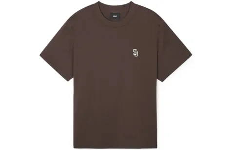 MLB T-Shirts Unisex Brown Crew Neck Moderate