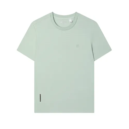 FILA T Shirts Men's Gray Mist Green Crew Neck Moderate