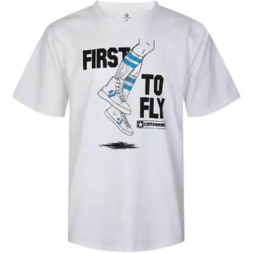 Converse T Shirts Men's White Crew Neck Moderate