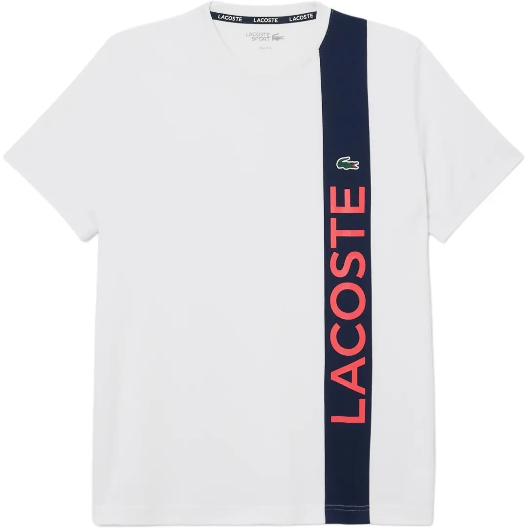LACOSTE T Shirts Men's White Crew Neck Moderate Straight Fit