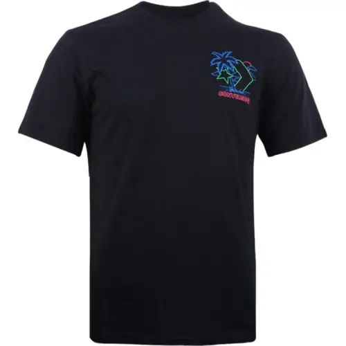 Converse T Shirts Men's Black Crew Neck Moderate Straight Fit