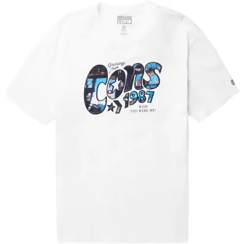 Converse T Shirts Unisex White Crew Neck Moderate Straight Fit