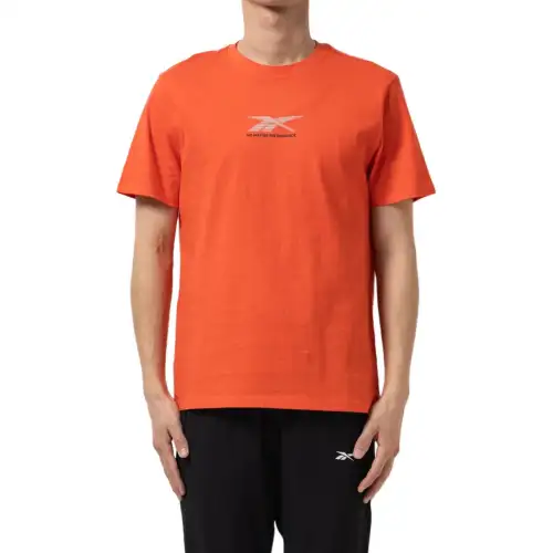 Reebok T Shirts Unisex Orange Crew Neck Moderate Straight Fit
