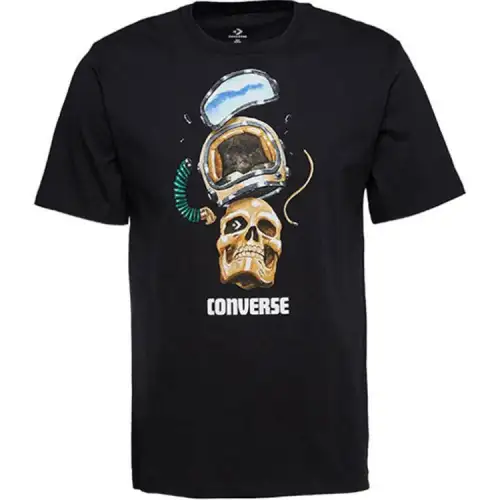 Converse Skull Helmet T Shirt Men's Black