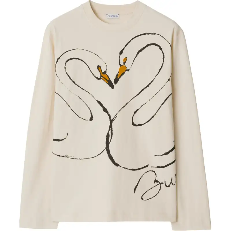 Burberry Swan-print Cotton T-shirt