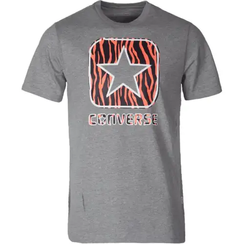 Converse T Shirts Men's Gray Crew Neck Moderate