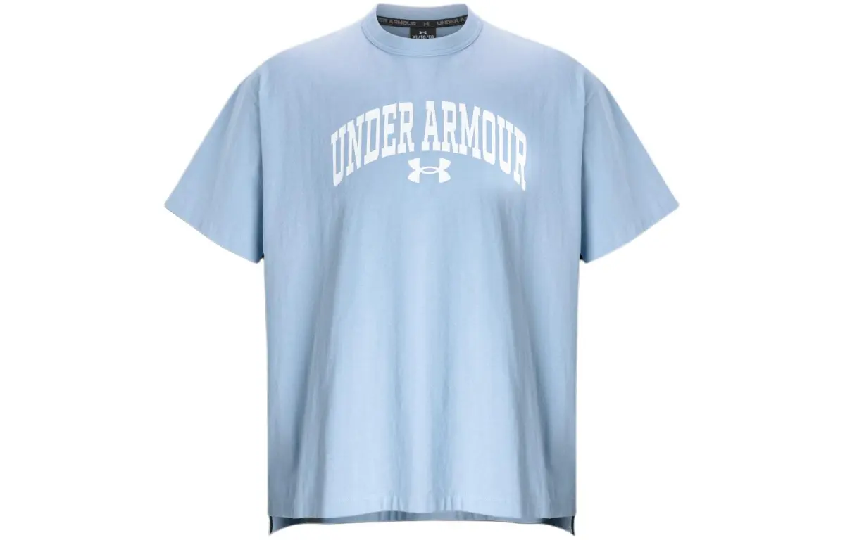 Under Armour Short Sleeved T Shirts Unisex Light Blue Purple