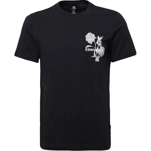 Converse T Shirts Men's Black Crew Neck Moderate
