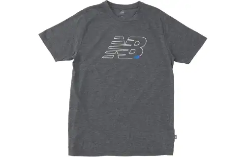 New Balance T Shirts Men's Gray Crew Neck Moderate Straight Fit