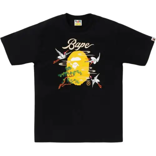 A BATHING APE Japanese souvenir, human head, short sleeve T-shirt for men and women, print