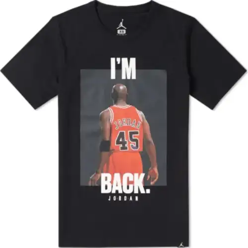 Jordan T Shirts Men's Black Crew Neck Moderate Straight Fit