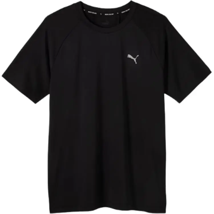 PUMA T-Shirts Men's Black Crew Neck Moderate