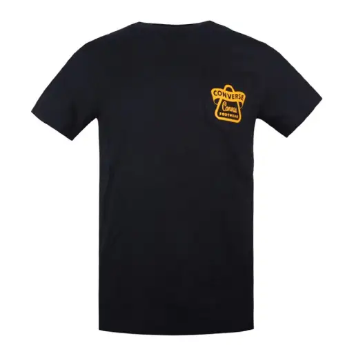Converse T Shirts Men's Black Crew Neck Moderate Straight Fit