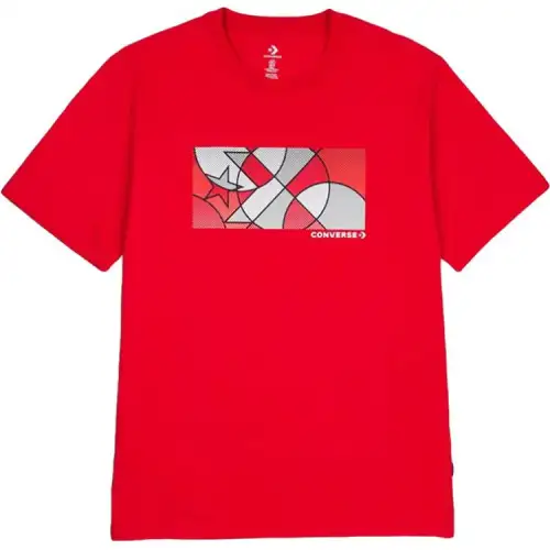 Converse T Shirts Men's Red Crew Neck Moderate Straight Fit