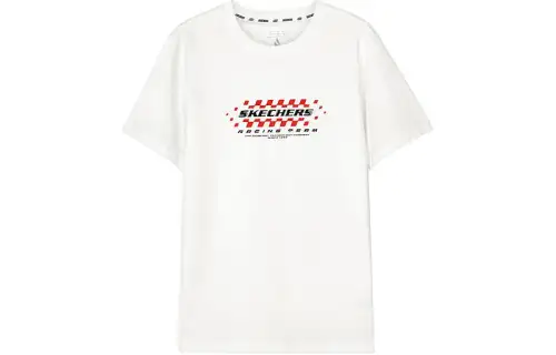 Skechers T Shirts Men's White/000Q Crew Neck Moderate Straight Fit