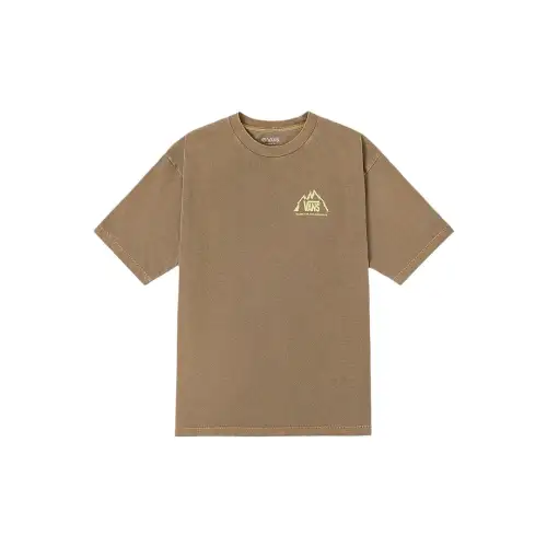 Vans T Shirts Unisex Brown Crew Neck Moderate