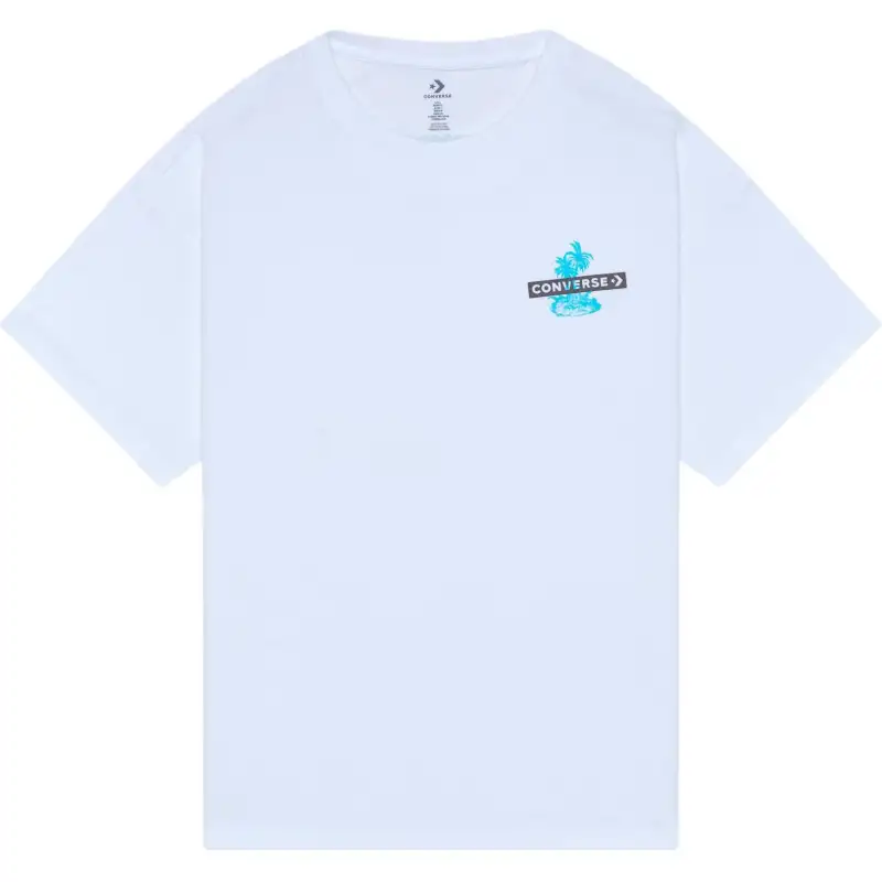 Converse FESTIVAL PALM TREE T Shirt Unisex White
