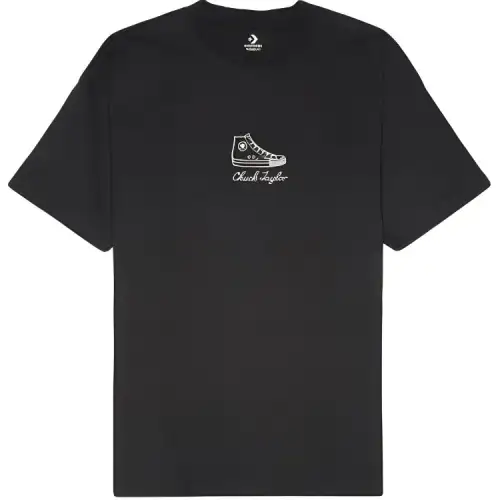 Converse T Shirts Men's Black Crew Neck Moderate Straight Fit