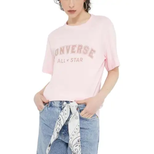Converse T Shirts Unisex Pink Crew Neck