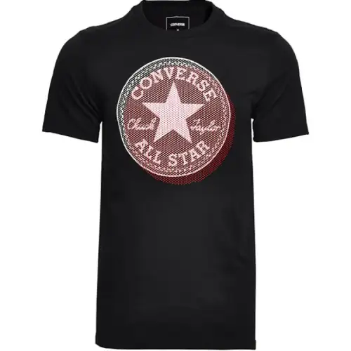 Converse T Shirts Men's Black Crew Neck Moderate Straight Fit