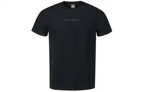 ASICS T Shirts Men's Black Crew Neck Moderate