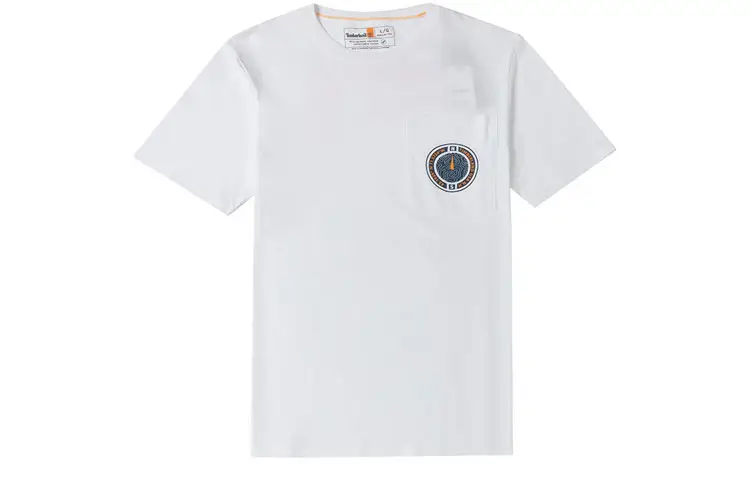 Timberland T Shirts Men's White Crew Neck Moderate Straight Fit
