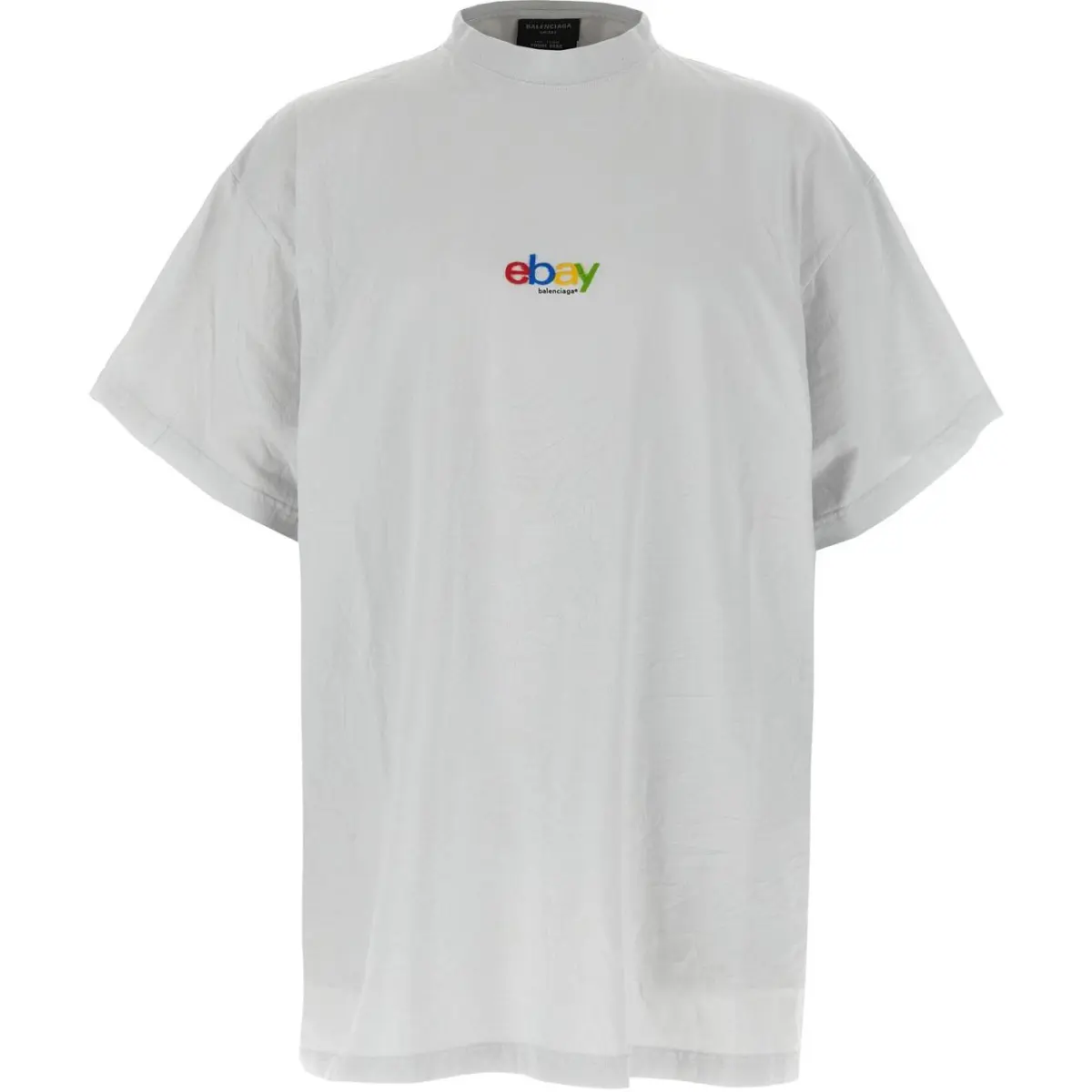 Balenciaga Ebay Logo Printed Crewneck Oversized T Shirt