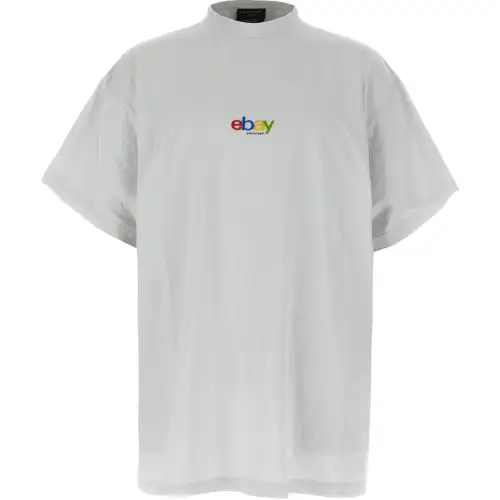 Balenciaga Ebay Logo Printed Crewneck Oversized T Shirt