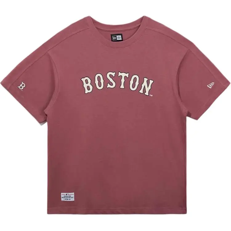 New Era T-Shirts Unisex Rose Red Crew Neck