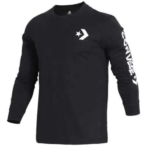 Converse T Shirts Men's Black Crew Neck Moderate