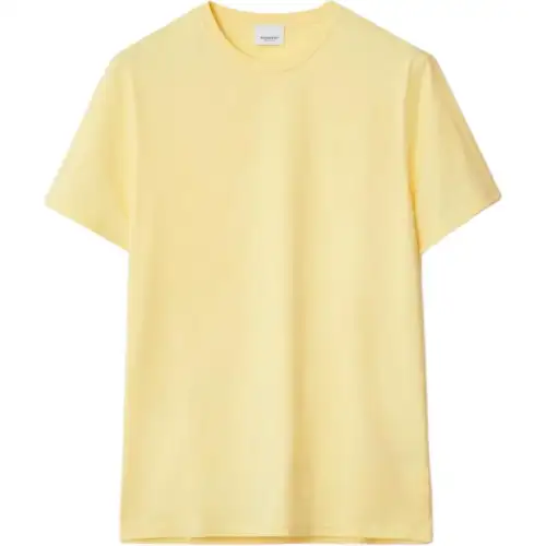 Burberry T Shirts Men's Yellow Crew Neck