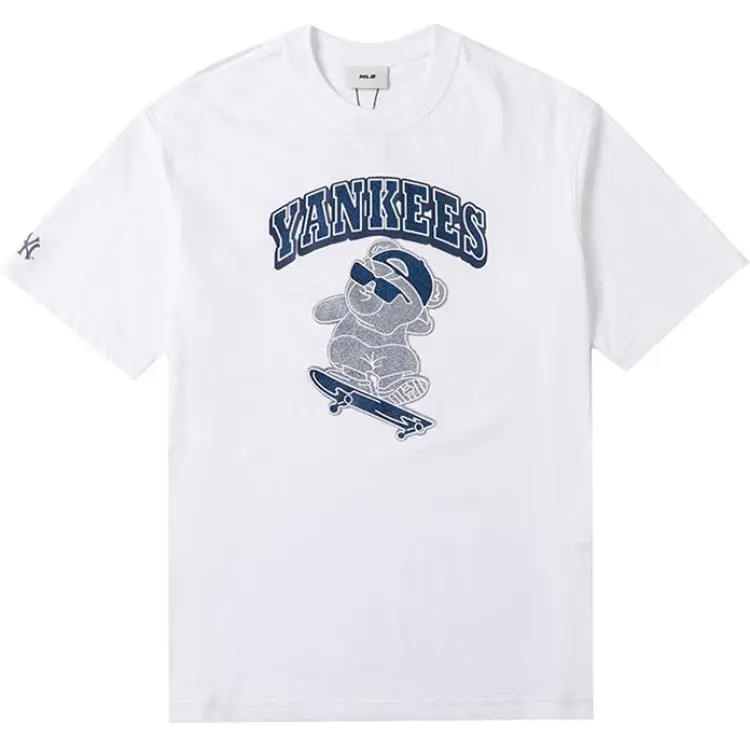MLB New York Yankees T-Shirts Unisex Ecru Crew Neck Moderate