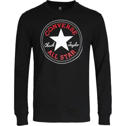 Converse T Shirts Men's Black Crew Neck Moderate