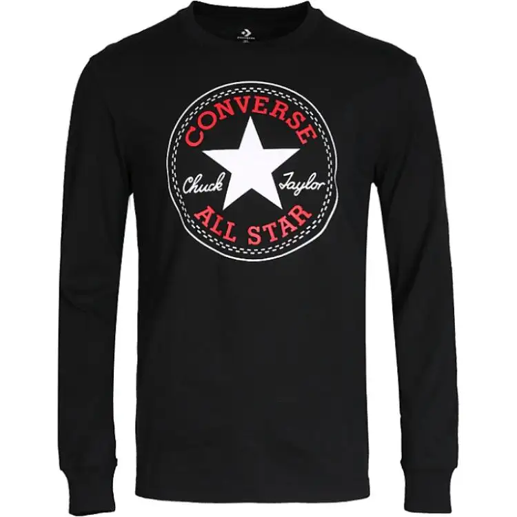 Converse T Shirts Men's Black Crew Neck Moderate