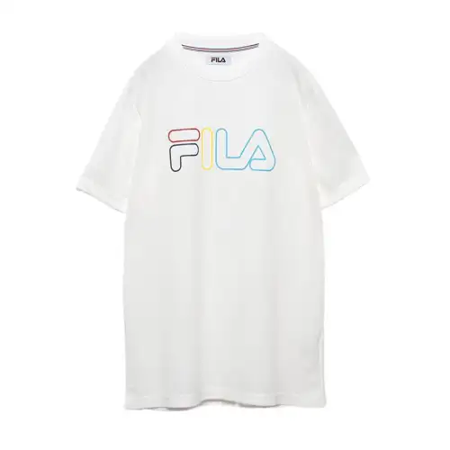FILA T Shirts Men's White Crew Neck Moderate Straight Fit