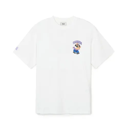 MLB T Shirts Unisex White Crew Neck Moderate Straight Fit