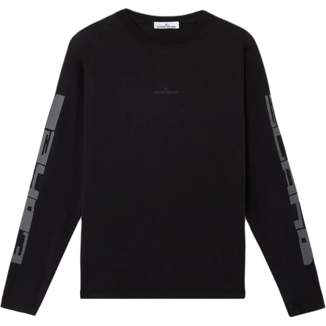 STONE ISLAND Logo Printed Long Sleeved T Shirt