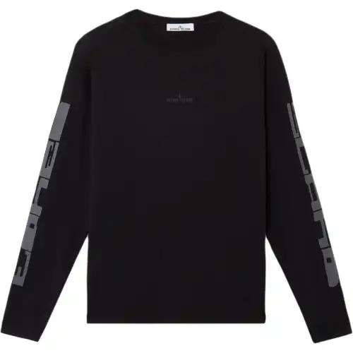 STONE ISLAND Logo Printed Long Sleeved T Shirt