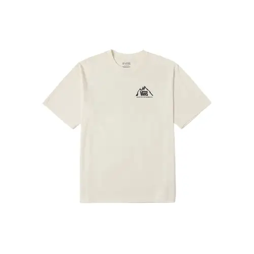 Vans T Shirts Unisex Ecru Crew Neck Moderate