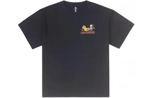 Converse Summer Fun Collection T Shirts Men's Black Crew Neck Moderate