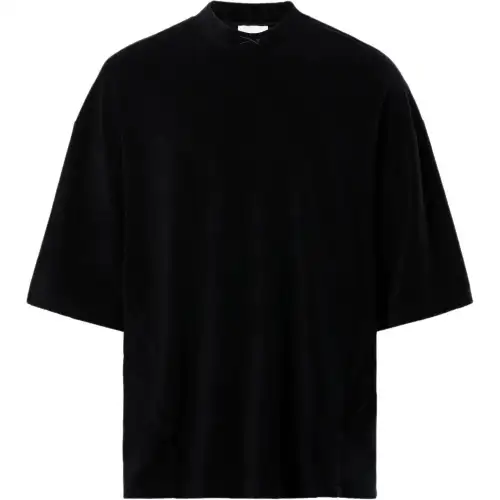 Reebok T Shirts Unisex Black Stand Collar Moderate Straight Fit