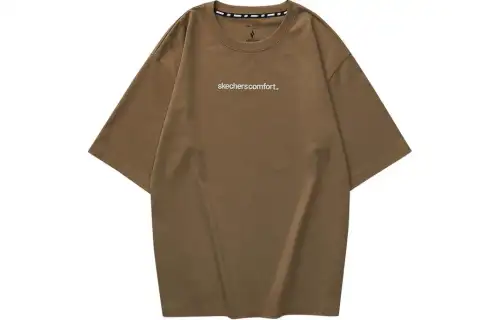 Skechers Drop Shoulder Sleeve T Shirt Unisex Mocha