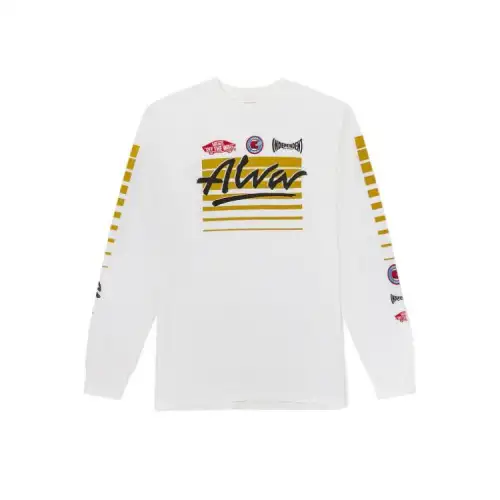 Vans TEE LS T Shirts Unisex White Crew Neck Moderate Straight Fit