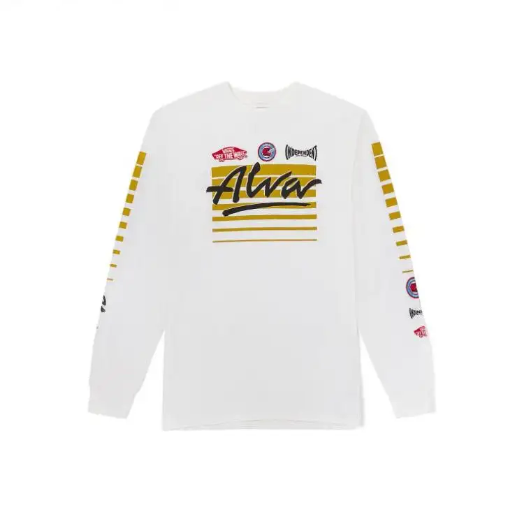 Vans TEE LS T Shirts Unisex White Crew Neck Moderate Straight Fit