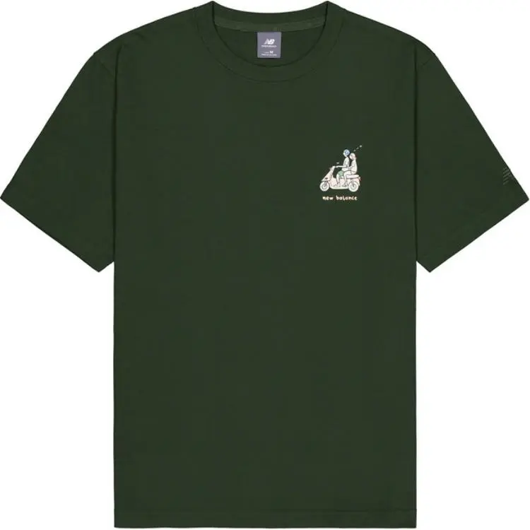 New Balance Attractive Lifestyle T Shirt Unisex Dark Khaki Green